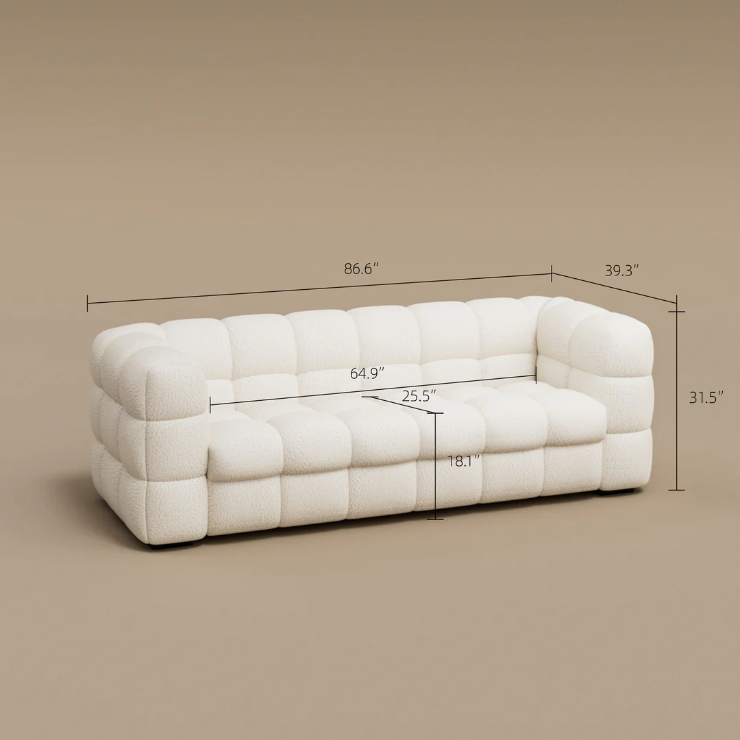 83.8" Elegant Convertible Sofa Bed Chic Design with 3.9" Thick Mattress Space-saving Sleeper Sofa