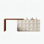 Load image into Gallery viewer, Modern 6-Drawer Dresser with Sculpted Front Panels &amp; Walnut Vanity Top Minimalist Makeup Vanity Storage Cabinet
