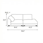 Load image into Gallery viewer, Modern Velvet Sofa Deep Seat Asymmetrical Design Removable Cover Couch
