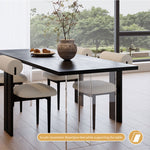 Load image into Gallery viewer, 54.6&#39;&#39;Dining Table Set with Boucle Chairs, Artistic Base, Space-Saving Design
