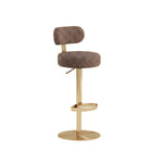 Load image into Gallery viewer, 1 Piece Modern Upholstered Adjustable Bar Stool with Gold Metal Base
