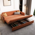 Load image into Gallery viewer, Sofa Bed Solid Wood Metal Frame Velvet Upholstery Storage Drawer Convertible
