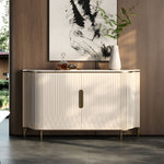 Load image into Gallery viewer, 54.6&quot; Elegant Cream White Sideboard Buffet Cabinet with Adjustable Shelves
