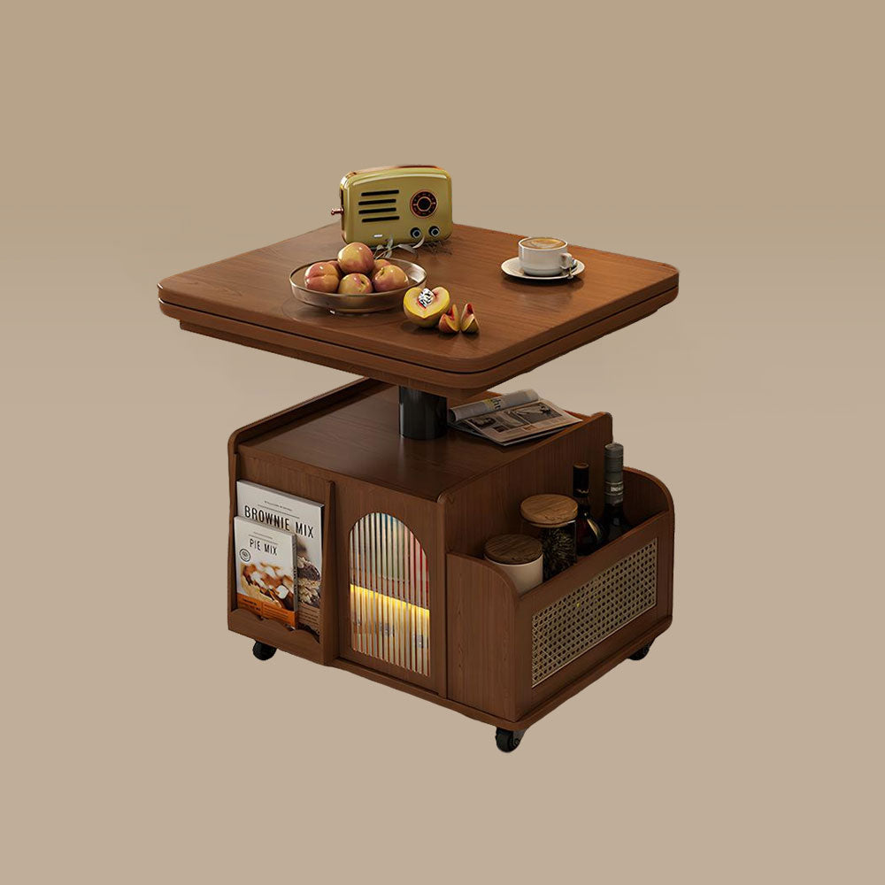 Modern Adjustable Lift-Top Coffee Table with Foldable Extendable Mobile Design