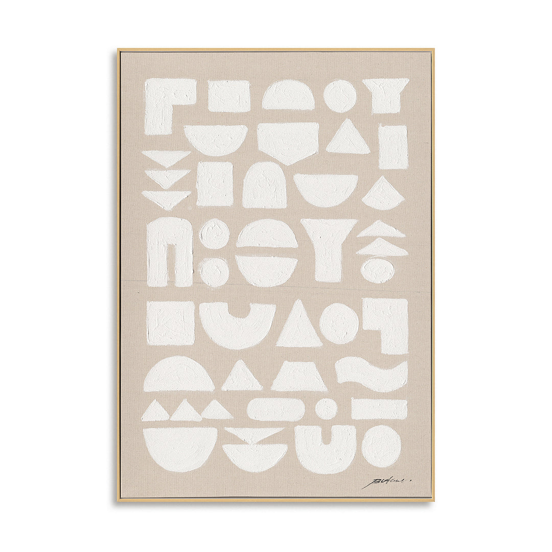Original wabi-sabi wall art, merging geometric forms with texture, adding calm and depth to interiors