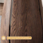 Load image into Gallery viewer, 53.1&quot; Modern Dining Table with Marble-Like Stone Top and Sculptural Wooden Base
