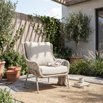 Load image into Gallery viewer, Modern Outdoor Lounge Chair with Woven Rope Frame and Weather Resistant Cushions
