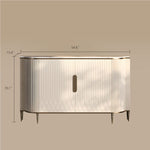 Load image into Gallery viewer, 54.6&quot; Elegant Cream White Sideboard Buffet Cabinet with Adjustable Shelves
