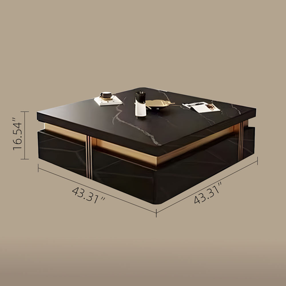 Modern 51" Square Coffee Table Luxury Finish for Contemporary Living Rooms