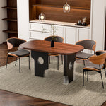 Load image into Gallery viewer, Modern Oval Dining Table with Unique Black and Clear Acrylic Legs
