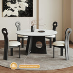 Load image into Gallery viewer, Contemporary Round Dining Table Black Wooden Base
