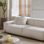 Load image into Gallery viewer, Modern Modular Sectional Sofa Removable Washable Cover Cream Upholstery Minimalist Low Profile Design
