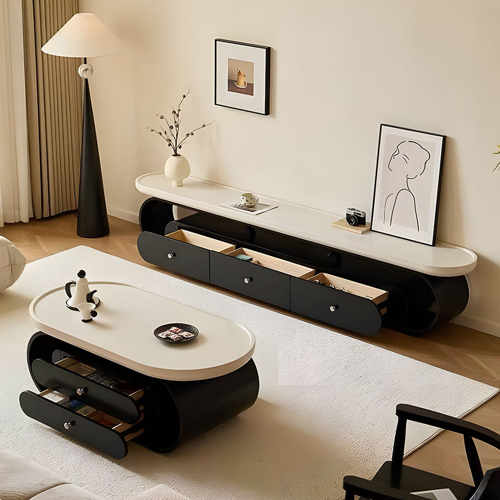 Elegant TV Stand Bold Two-Tone Contrast