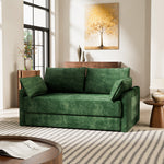 Load image into Gallery viewer, 65.52&quot; Compressed Sofa Convertible Sofa Bed Wrinkle-resistant Linen Lightweight Loveseat Wooden Armrest
