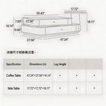 Load image into Gallery viewer, Modern Layered Coffee Table Set with Drawer Storage and Side Table Black Wood Grain Top Minimalist Design
