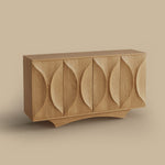 Load image into Gallery viewer, Modern Sculptural Sideboard Cabinet with 3D Curved Panel Doors Minimalist Wooden Buffet for Dining &amp; Living Rooms

