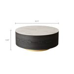 Load image into Gallery viewer, 33.15″ Round Coffee Table with Black Base Modern Minimalist Design Durable and Elegant for Living Room
