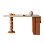Load image into Gallery viewer, Modern Dining Table Solid Wood Base Ceramic Stone Top Minimalist Design
