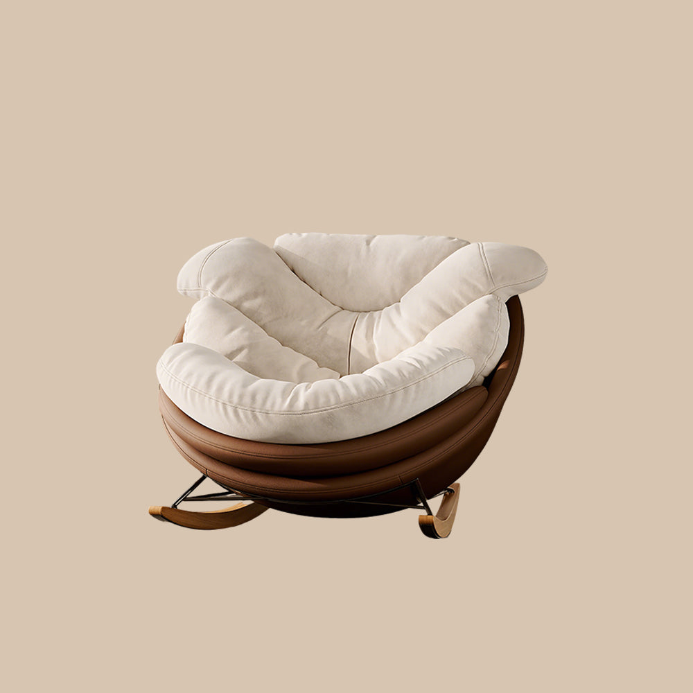 42.9'' Modern Rocking Chair  Plush Comfort Ergonomic Design Durable Wooden Base for Relaxation