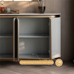 Load image into Gallery viewer, 58.5&quot; Elegant and Modern White and Gold Sideboard Cabinet with Ample Storage
