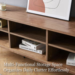 Load image into Gallery viewer, 70.2&#39;&#39; Mid Century Modern TV Stand Minimalist Design Adjustable Storage Compact Space Saving
