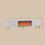Load image into Gallery viewer, Modern White Electric Fireplace TV Stand with 3-Color LED Lights for 65 to 85-inch TVs
