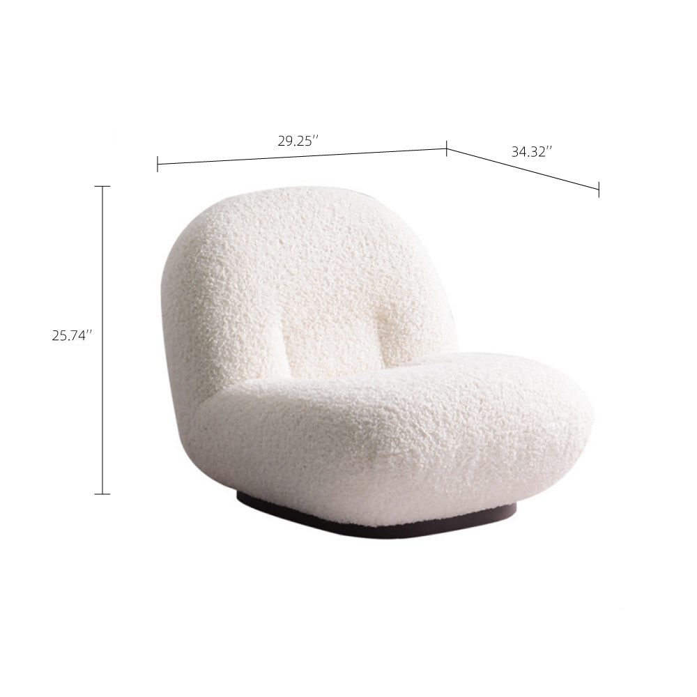 29''Cozy Bouclé Lounge Chair Creamy Comfort Softly Wrapped Aesthetic Low Profile French Relaxed Style