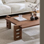 Load image into Gallery viewer, 39.78&quot; Mid-Century Coffee Table Natural Red Oak Retro Wood Finish Fluted Design
