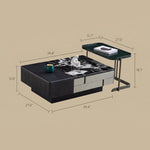 Load image into Gallery viewer, Modern Multifunctional Coffee Table with Lift Top Storage Black Marble Pattern Center Table with Hidden Compartments for Living Room
