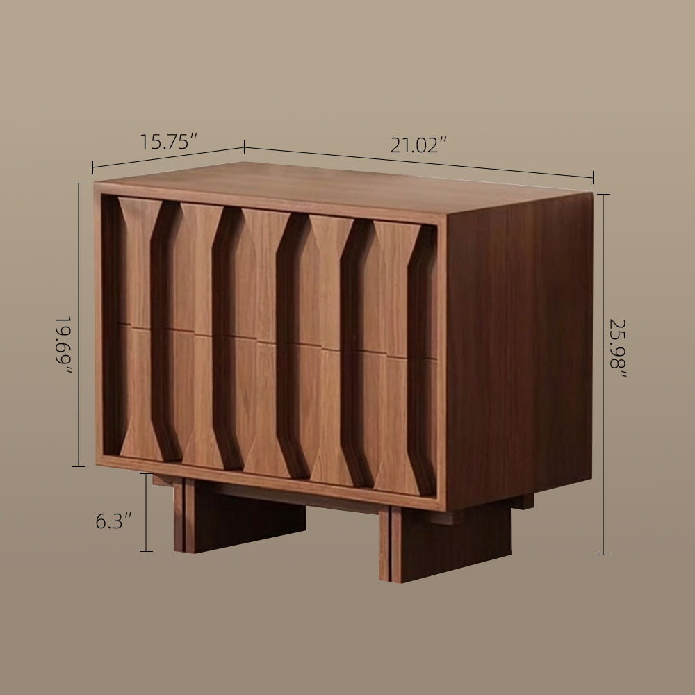 47.2'' Modern Wood Coffee Table with Sculpted Panel Design