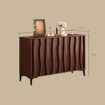 Load image into Gallery viewer, Modern Walnut Sideboard with Sculpted Wave Panels and Minimalist Silhouette

