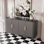 Load image into Gallery viewer, 62.4'' Modern Luxury Elegant Gray and Gold Sideboard with Shelves
