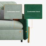 Load image into Gallery viewer, Sofa Bed Solid Wood Metal Frame Velvet Upholstery Storage Drawer Convertible
