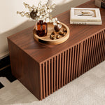 Load image into Gallery viewer, 72.15&#39;&#39;Walnut Straight Vertical Slatted TV Stand Modern Minimalist Large Storage
