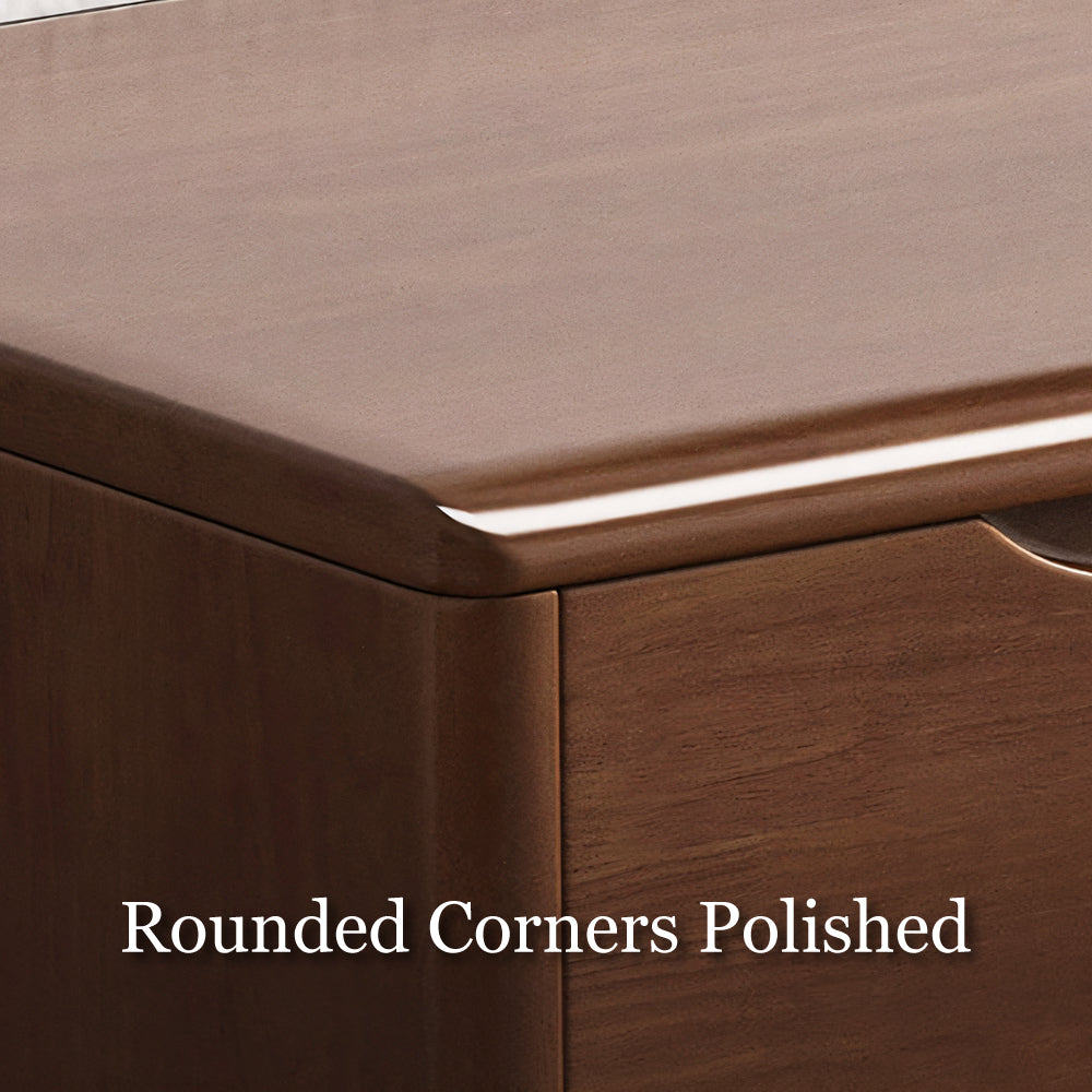 Modern Wooden TV Stand Low Profile Media Console with Drawers & Open Storage