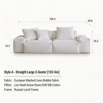 Load image into Gallery viewer, Modern Modular Sectional Sofa Removable Washable Cover Cream Upholstery Minimalist Low Profile Design
