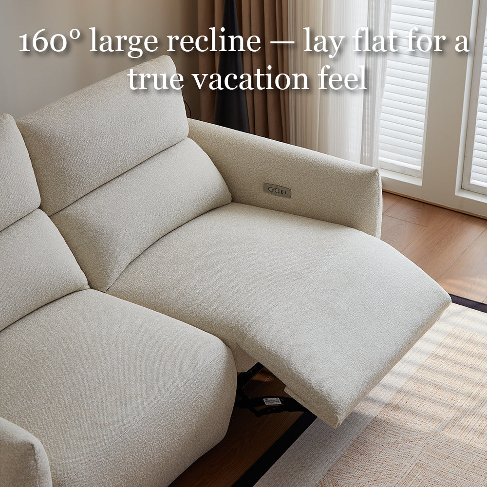 79.1'' Modern Power Recliner Sofa Soft Fabric Upholstered Electric Reclining Couch