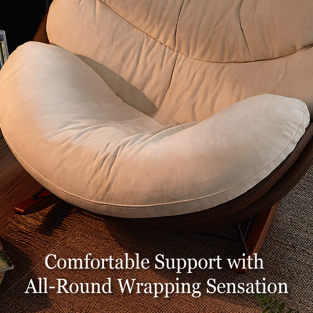 42.9'' Modern Rocking Chair  Plush Comfort Ergonomic Design Durable Wooden Base for Relaxation