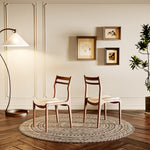 Load image into Gallery viewer, 2PCS Wooden Dining Chair Ergonomic Backrest Minimalist Design Soft Leather Seat

