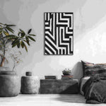 Load image into Gallery viewer, Handmade Textured Wall Art – Black &amp; White Geometric Abstract Painting
