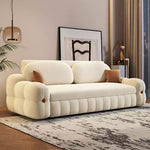 Load image into Gallery viewer, 74.8" Luxurious Modern Convertible Sofa Bed Cream White 2-in-1 Multifunctional Fold-Out Sleeper for Elegant Living Spaces
