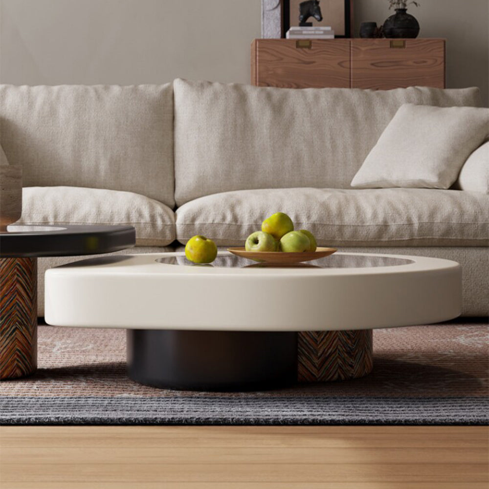Modern Irregular Nesting Coffee Table Set Minimalist Lacquer Finish Living Room Tea Table