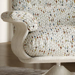 Load image into Gallery viewer, Modern Swivel Lounge Chair with Speckled Jacquard Upholstery Curved Wood Frame and Stainless Steel Base
