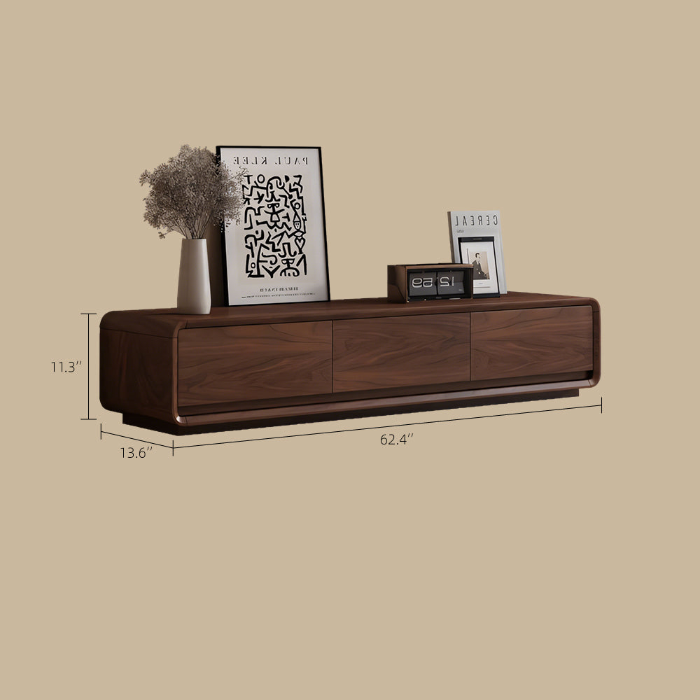 70.2'' Modern Low Profile TV Stand Wooden Media Console with Drawers
