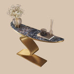Load image into Gallery viewer, Elegant Console Table with Gold Base Design
