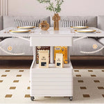 Load image into Gallery viewer, Modern Multifunctional Foldable Coffee Table with Wheels &amp; 2 Stools
