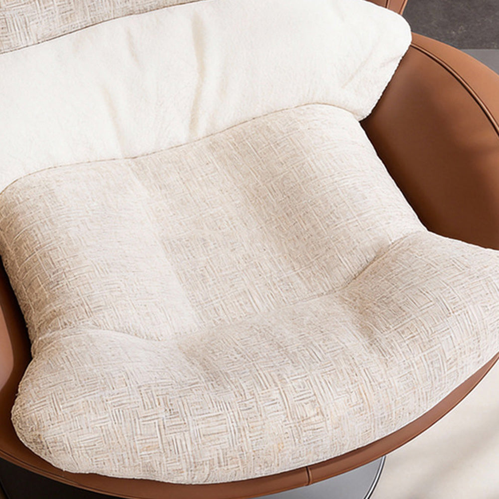 Modern Oversized Swivel Lounge Chair with Plush Cushion and Wraparound Backrest