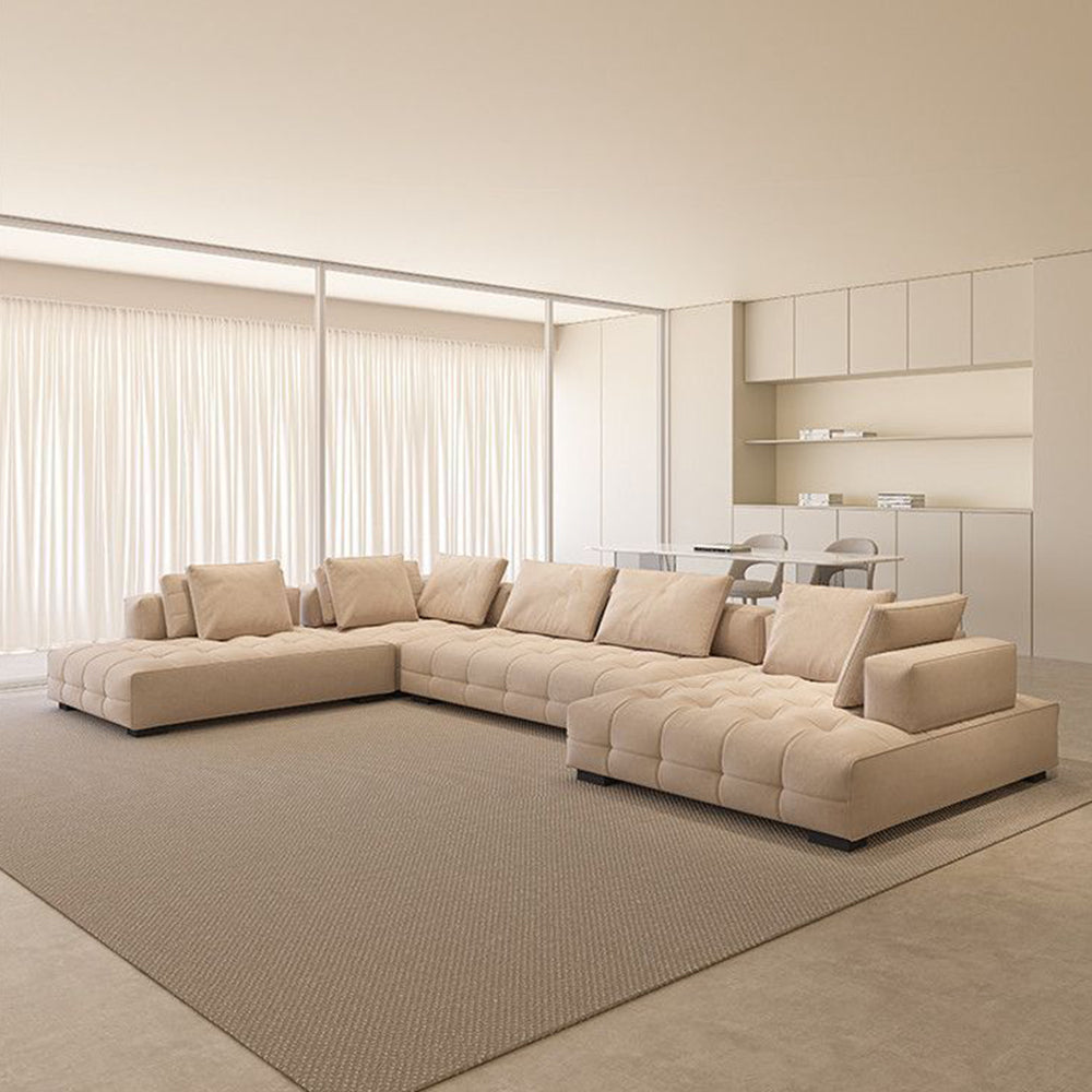 165.35" Modern Modular Sectional Sofa Deep Seat Tufted Fabric Couch Minimalist Lounge Sofa