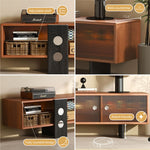 Load image into Gallery viewer, 70.2‘’Mid-Century Modern TV Stand with Record Player Shelf - Wood Storage  Easy Organization
