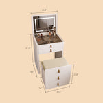 Load image into Gallery viewer, Functional Makeup Vanity Built-in Mirror Organized Storage Drawers Rolling Stool
